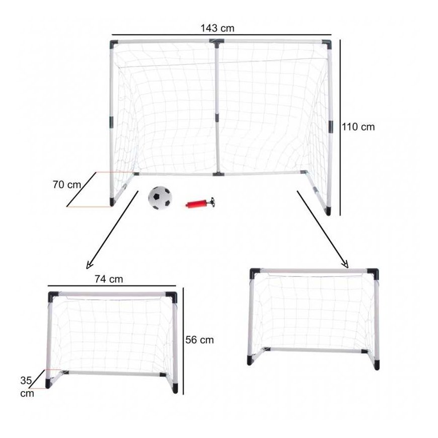 Vaikų futbolo vartai 2in1 143x110x70cm – 5