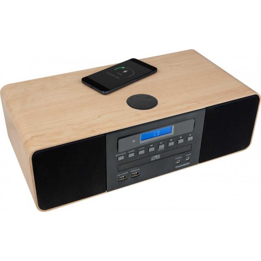 Mikro muzikinis centras Thomson MIC202IBT su Bluetooth i ładowarką indukcyjną do telefonu radio FM su RDS atkuria CD/MP3 – 2