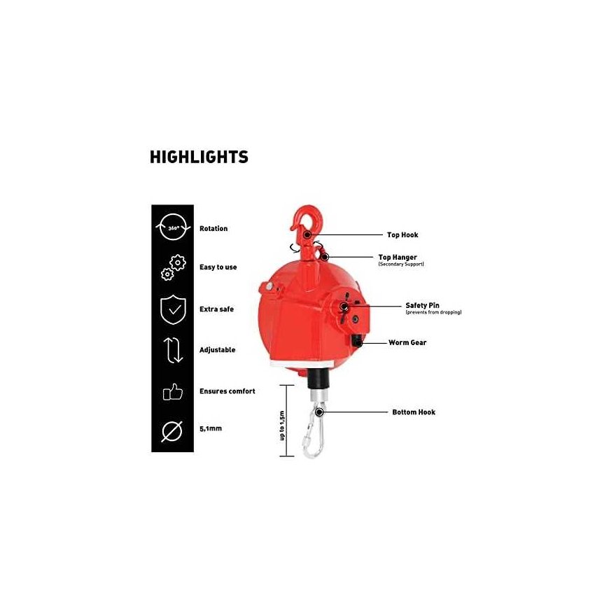 Steinberg Systems Tool balancing device 22-30 kg, 1.5 m, red – 2