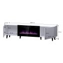 Cama RTV cabinet PAFOS EF with electric fireplace 180x42x49 cm white matt