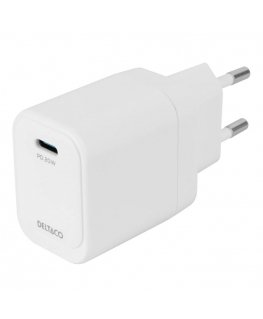 USB-C wall charger DELTACO, 1x USB-C PD, 20 W, white / USBC-AC152 / 1903151