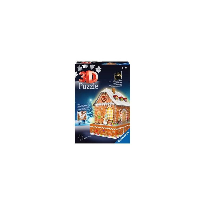 Ravensburger Christmas Gingerbread House Night Edition 3D pusle 216 tk Ehitised
