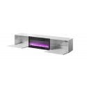 Cama RTV cabinet SLIDE 200K with electric fireplace 200x40x37 cm all in gloss white Cama RTV cabinet SLIDE 200K with electric fireplace 200x40x37 cm all in gloss white
