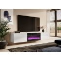 Cama RTV cabinet SLIDE 200K with electric fireplace 200x40x37 cm all in gloss white Cama RTV cabinet SLIDE 200K with electric fireplace 200x40x37 cm all in gloss white