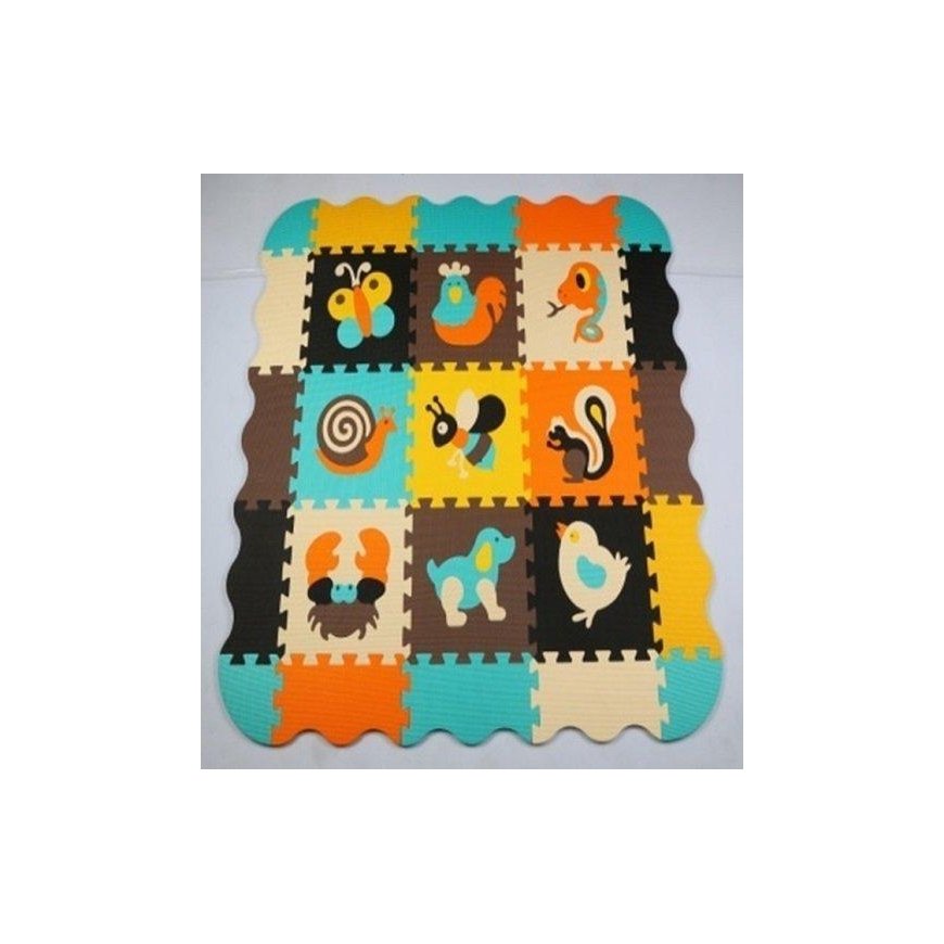 Kontext Putplasčio dėlionės kilimėlis / žaidimų kilimėlis vaikams 25vnt. spalvoti gyvūnai 114cm x 114cm x 1cm
