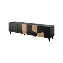 Cama RTV spintelė ETNA 200x42x52 juoda matinė + ąžuolas craft