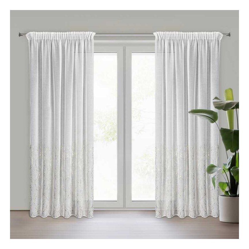 Firana 140x270 Melia white gotowa na taśmie Eurofirany