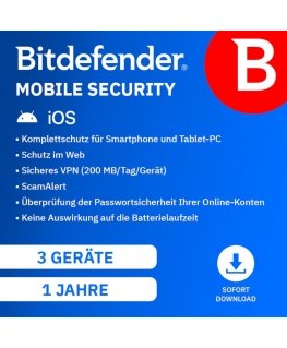 Bitdefender Mobile Security 1 Year 3 Devices Download Code