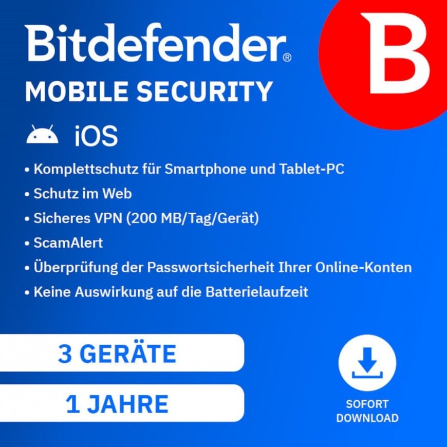 Bitdefender Mobile Security 1 Year 3 Devices Download Code