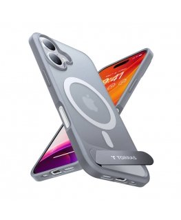 Torras Pstand Series case for iPhone 16 Plus (Titanium gray)