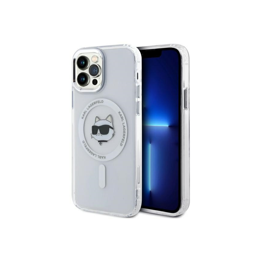 Dėklas Karl Lagerfeld KLHMP12MHLSCHH iPhone 12 / 12 Pro 6.1" balta/baltas hardcase IML Metal Choupette Head MagSafe – 4