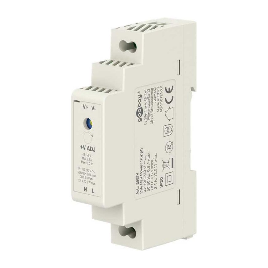 Power source DIN Goobay 5V 2.4A 12W IP20 – 2