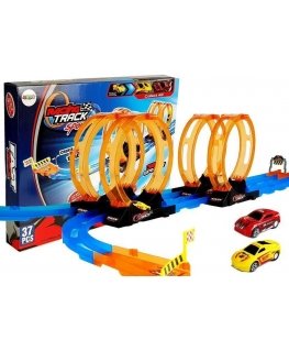 Lean Toys Lenktynių trasa su 4 kilpomis, dviem 181 cm automobiliais
