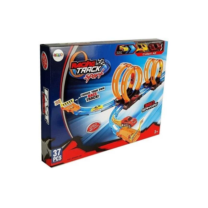 Lean Toys Lenktynių trasa su 4 kilpomis, dviem 181 cm automobiliais – 5