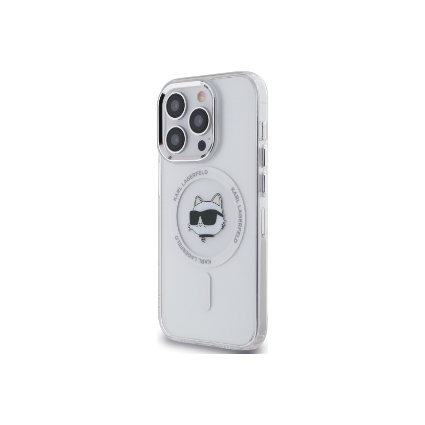 Case Karl Lagerfeld KLHMP13LHLSCHH iPhone 13 Pro 6.1" white/white hardcase IML Metal Choupette Head MagSafe – 5