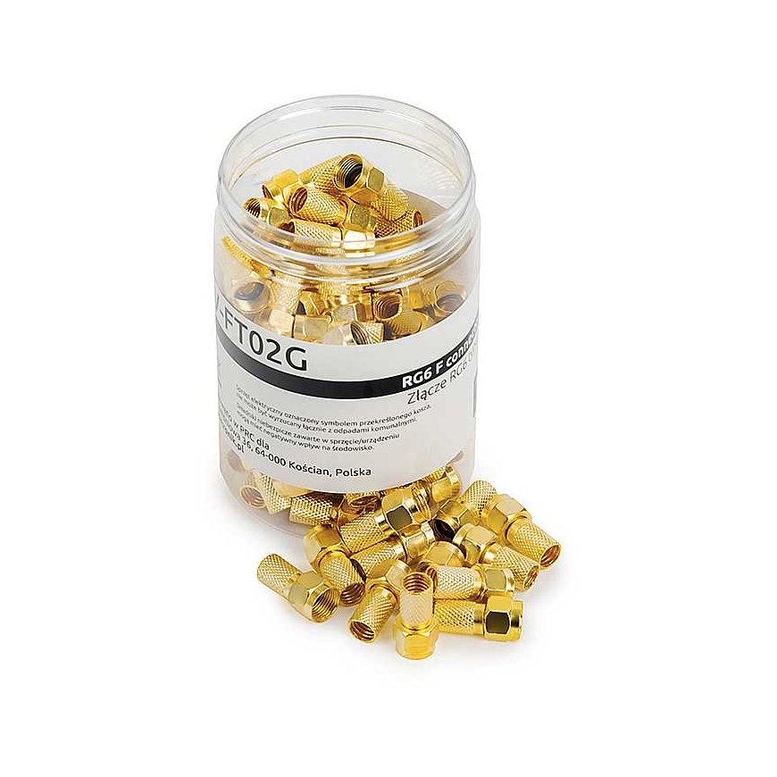 Spacetronik TV-FT02G screw-on F plug 100 pcs.