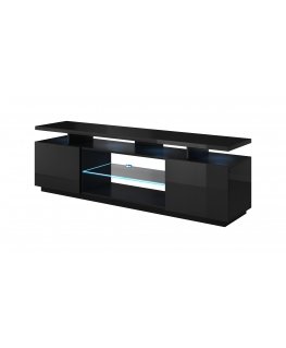 Cama RTV spintelė EVA 180x40x56 juoda blizgi