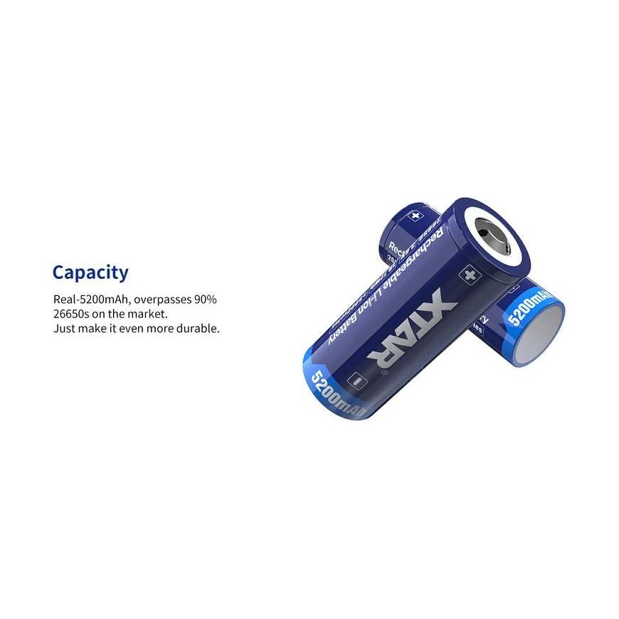 Xtar 5200mAh 3.6V 26650 Battery with PCB – 5