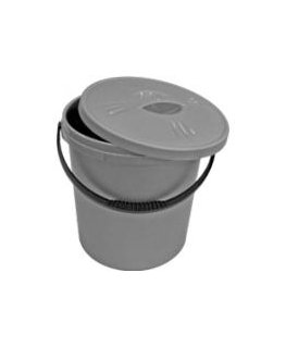 Bucket 16L with lid, grey