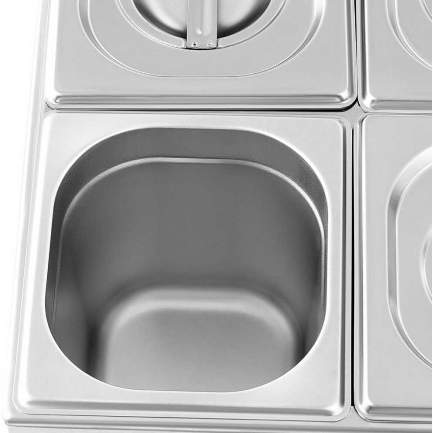 Royal Catering Elektrinis maisto šildytuvas su 6 GN 1/6 talpomis, 600 W – 4