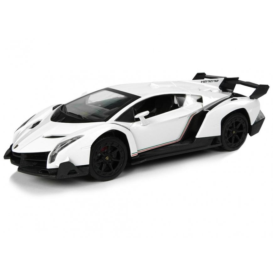 Lean Toys Radio Controlled Lamborghini Veneno 1:24 White with Remote Control – 3