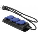 Orno IP44 splash-proof workshop extension cord, 3 sockets 2P + Z IP44, rubber cable, H05RR-F 3x1.5 mm?, length 3 m Orno IP44 splash-proof workshop extension cord, 3 sockets 2P + Z IP44, rubber cable, H05RR-F 3x1.5 mm?, length 3 m