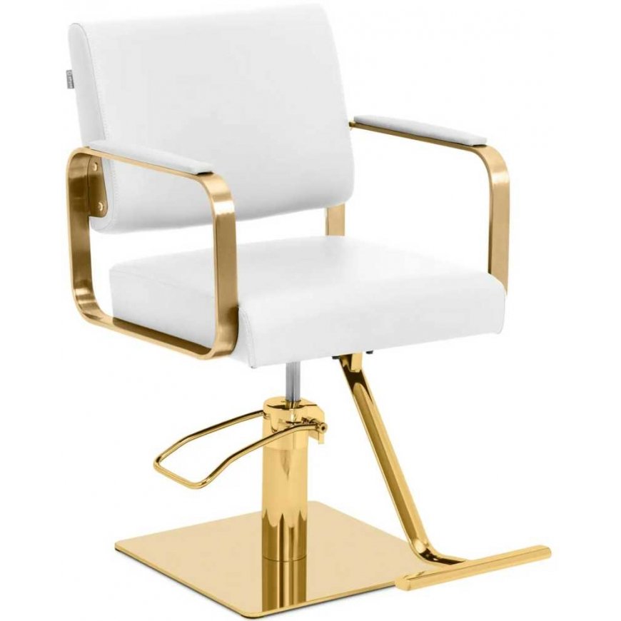 Physa OTLEY cosmetic hairdressing chair with footrest - white and gold – 2
