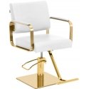 Physa OTLEY cosmetic hairdressing chair with footrest - white and gold