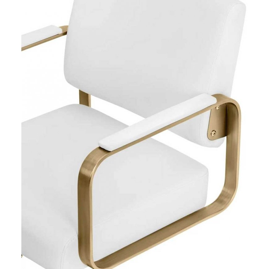 Physa OTLEY cosmetic hairdressing chair with footrest - white and gold – 3