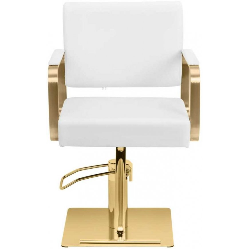 Physa OTLEY cosmetic hairdressing chair with footrest - white and gold – 5