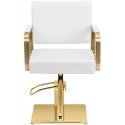 Physa OTLEY cosmetic hairdressing chair with footrest - white and gold