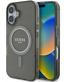 Dėklas Guess GUHMP16MHFGEREK iPhone 16 Plus 6.7" juoda/juodas hardcase IML Glitter Circle MagSafe
