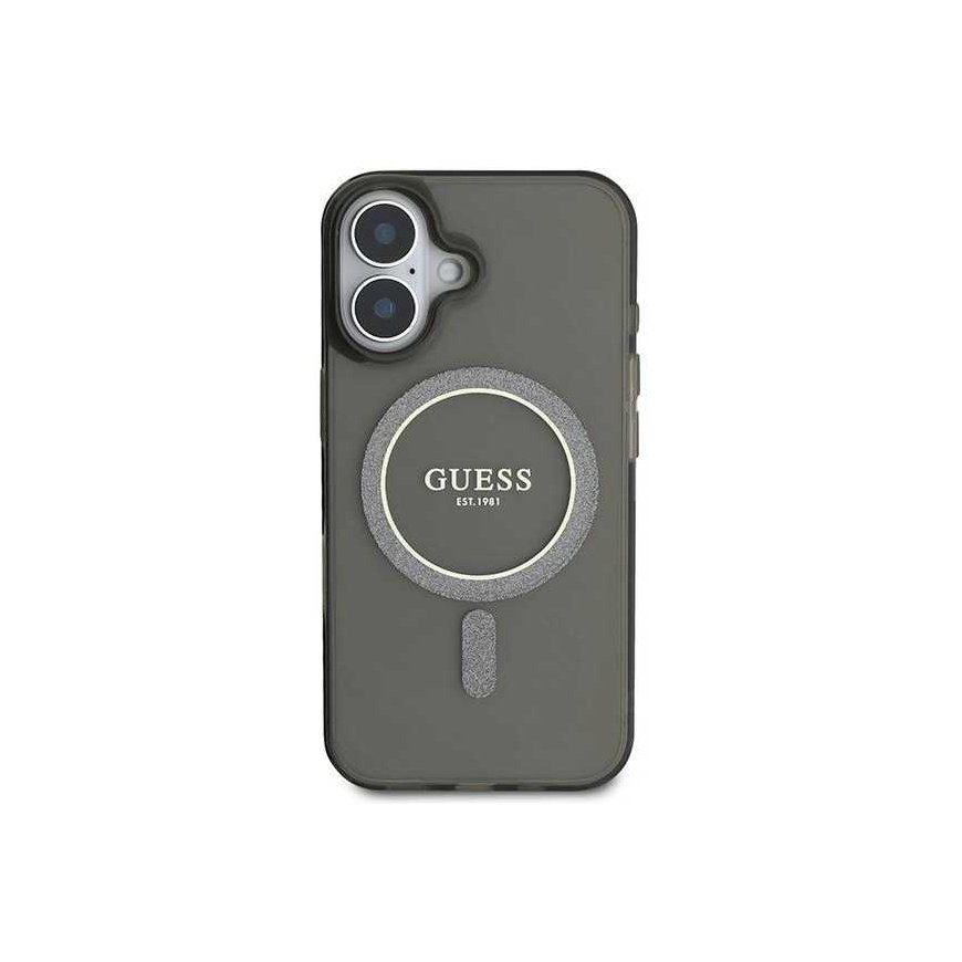 Case Guess GUHMP16MHFGEREK iPhone 16 Plus 6.7" black/black hardcase IML Glitter Circle MagSafe – 2