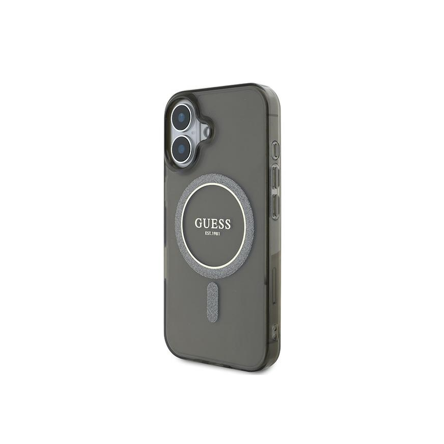 Case Guess GUHMP16MHFGEREK iPhone 16 Plus 6.7" black/black hardcase IML Glitter Circle MagSafe – 5