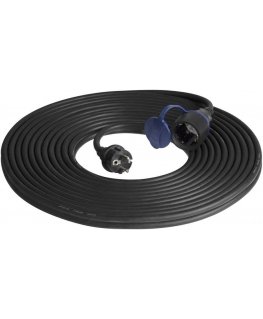 Orno Przedłużacz warztatowy bryzgoszczelny IP44, 1x2P+Z 20m, kabelis rubber olejoodporny H07RN-F 3x1,5mm?, 230VAC/16A, schuko