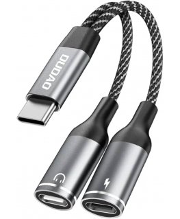 Dudao L13C+ 2in1 USB-C Adapter - Gray