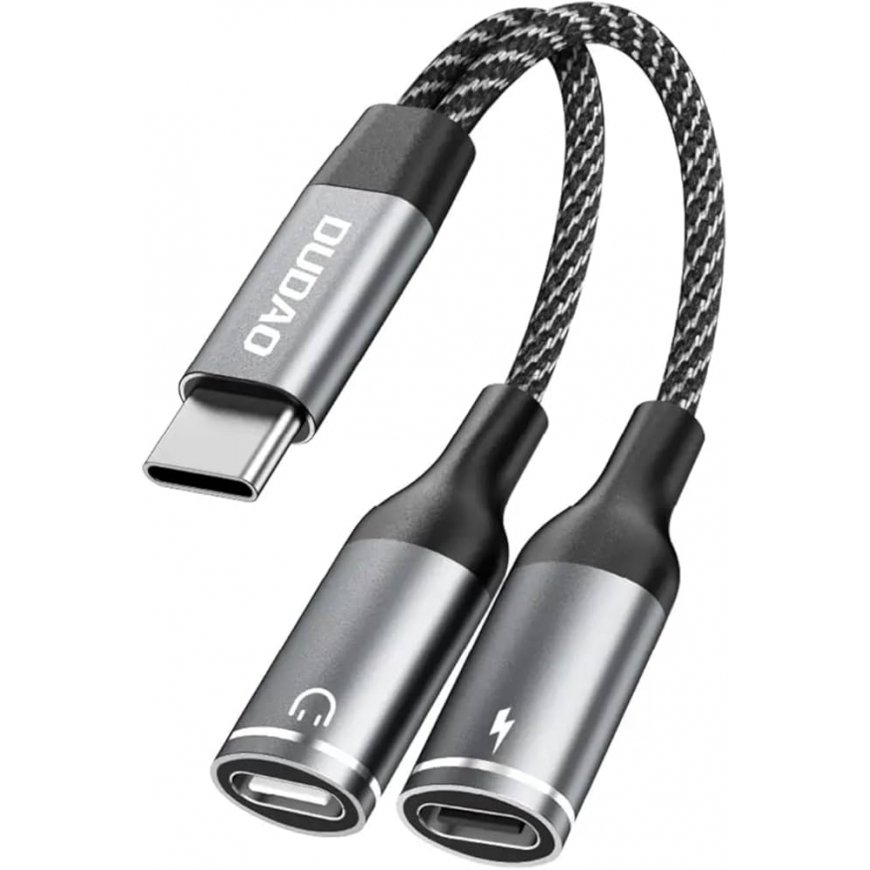 Dudao L13C+ 2in1 USB-C Adapter - Gray