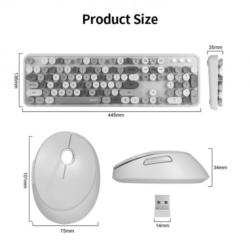 MOFII Sweet Wireless 2.4G Full Layout Keyboard & Optical Mouse B – 3