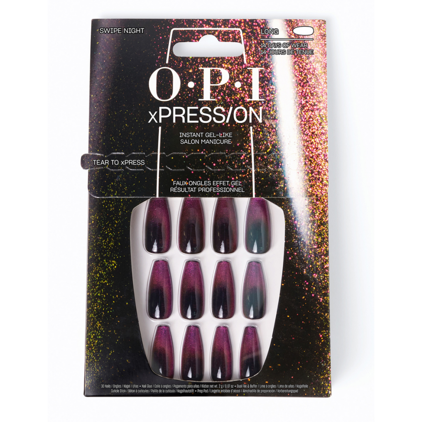 Opi Xpress-On Uñas Artificiales Nail Art Swipe Night 30 U – 2