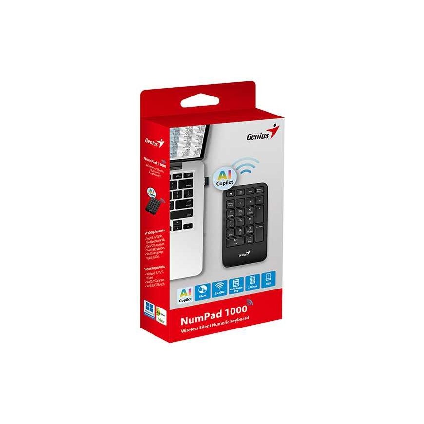 Genius NumPad 1000 COPILOT, keyboard numeryczna wireless, black – 4