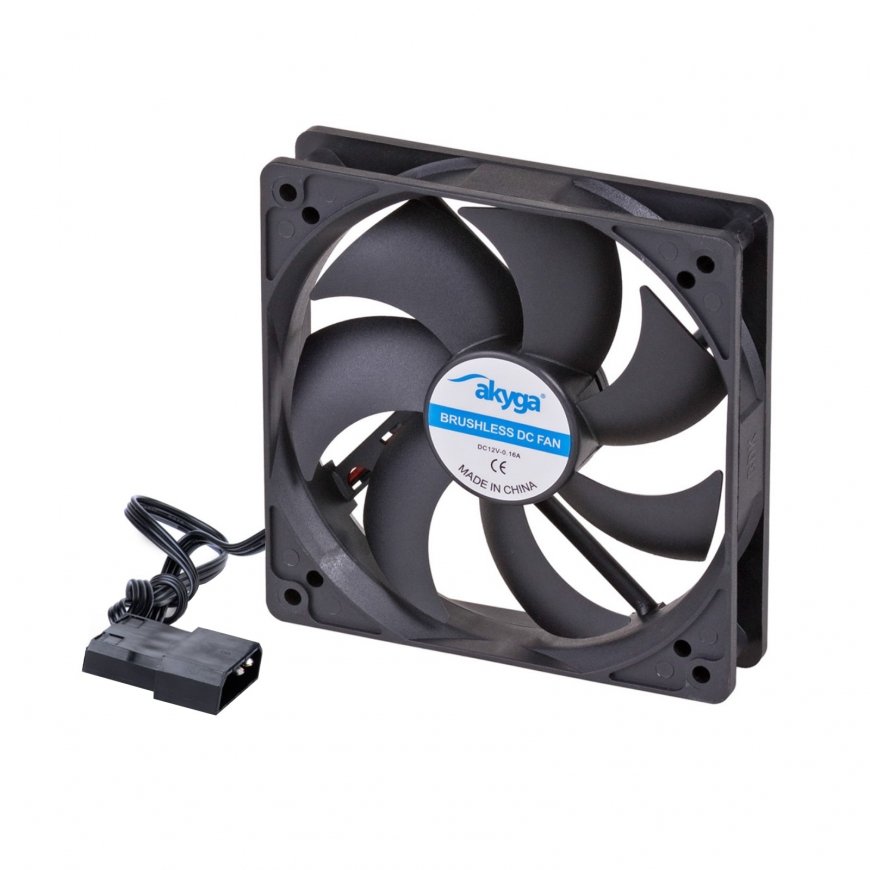 Akyga System fan 12 cm black AW-12A-BK Molex 120x120 mm Kompiuterio korpusui Ventiliatorius Juoda 1
