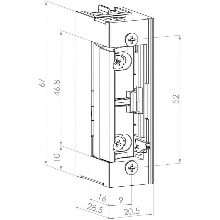Low-current symmetrical electric strike SCOT ES-S1224N – 2