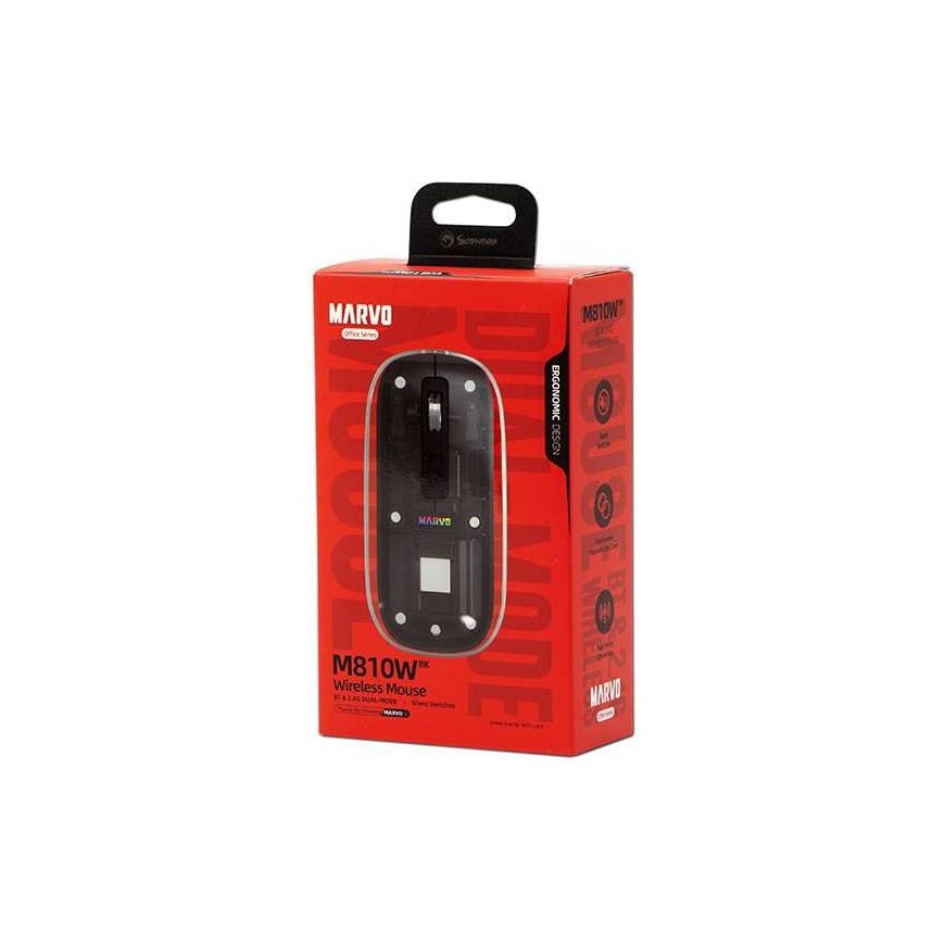 Wireless mouse, Marvo PRISM B10 Black, black, optical, 1600DPI – 3