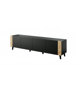 Cama RTV spinta FARO 200x42x52 juoda matinė + ąžuolas craft
