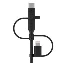 Belkin BOOST CHARGE USB kabelis 1 m USB A USB C/Micro-USB B/Lightning Juoda Belkin BOOST CHARGE USB kabelis 1 m USB A USB C/Micro-USB B/Lightning Juoda
