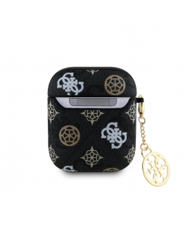 Guess PU 4G Peony Charm Case for AirPods 1|2 Black