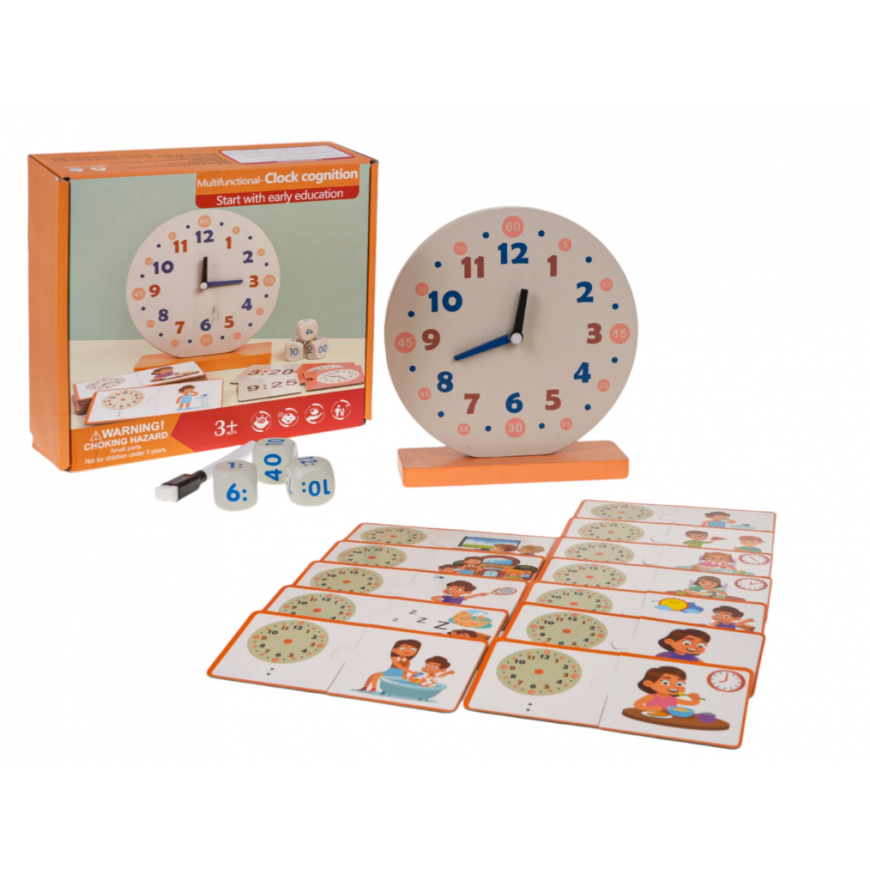RoGer Double-sided magnetic wooden board + educational accessories 38x38x90cm