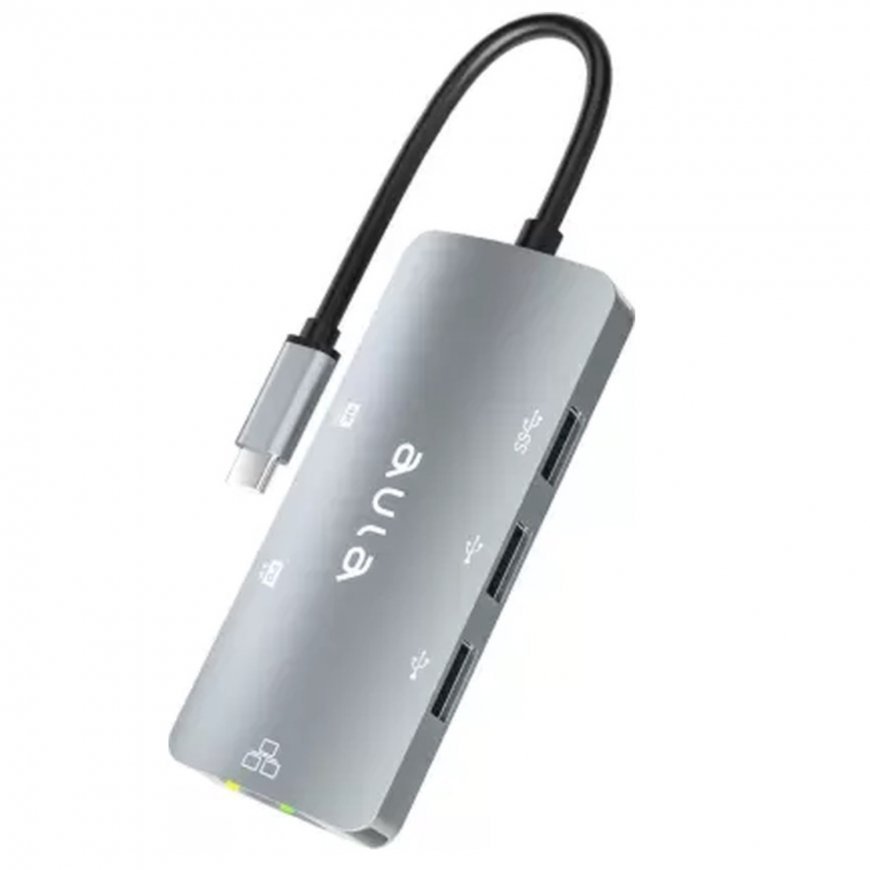 Aula UC-910 6in1 Hub adapteris USB-C uz Hdmi 4K 30Hz / 2x USB 2. – 2