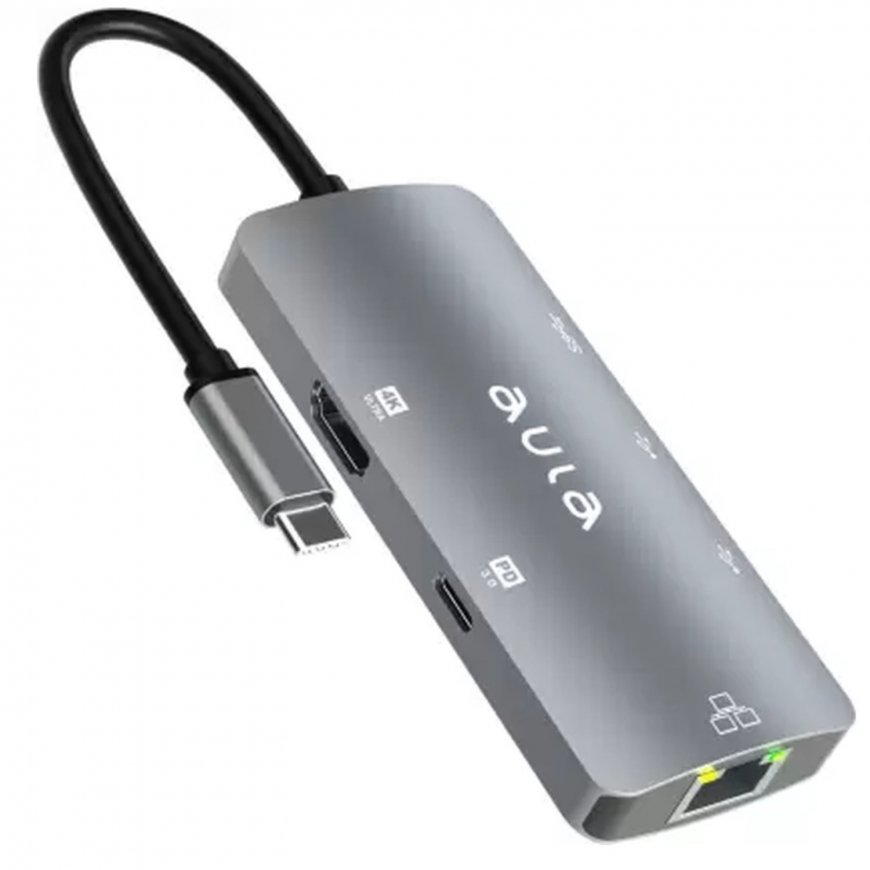 Aula OT-UC-910 6in1 Hub USB-C to Hdmi 4K 30Hz / 2x USB 2.0 / USB – 3