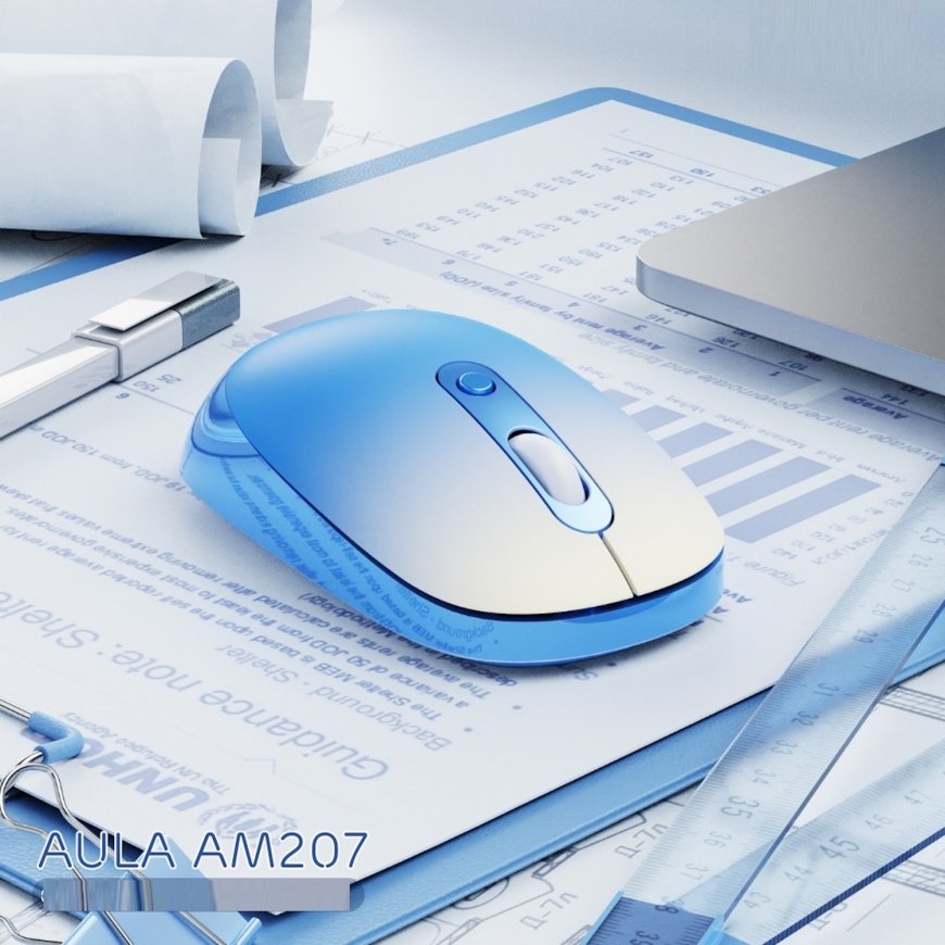 Aula AM207 2.4G Wireless Mouse with 4 buttons 800-1900dpi Blue – 5